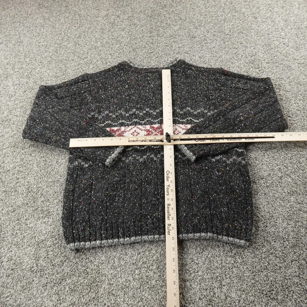 VTG‎ St Johns Bay Sweater Mens L Gray Donegal Speckled Fair Isle V Neck Pullover